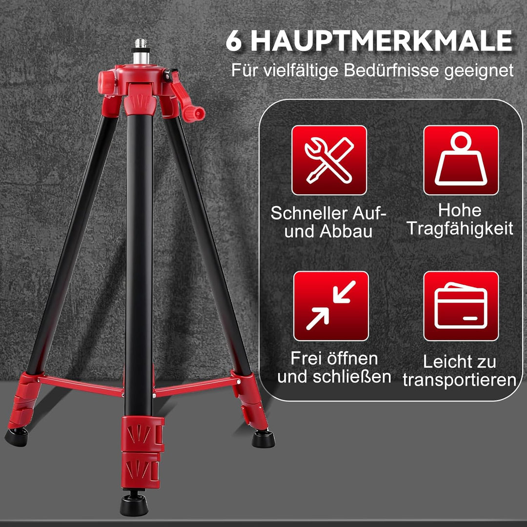 Wasserwaage-Stativ für Messgerätehalter, 1,5 m verstellbares Laser-Nivellier-Teleskopstativ für selb