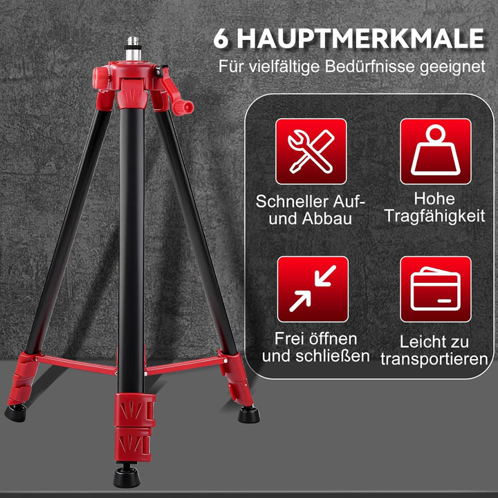 Wasserwaage-Stativ für Messgerätehalter, 1,5 m verstellbares Laser-Nivellier-Teleskopstativ für selb