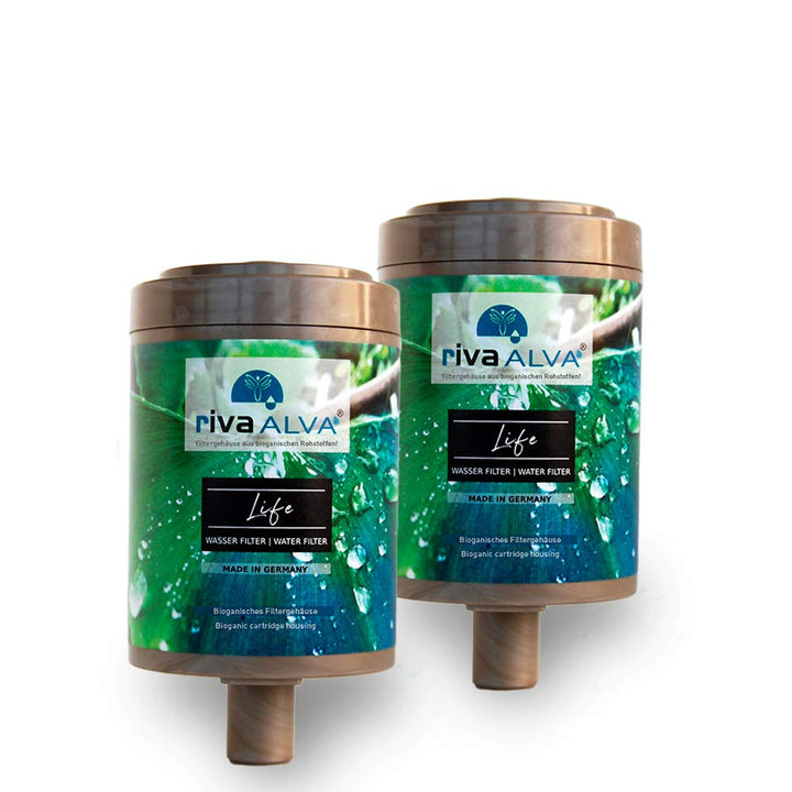 rivaALVA Life Trinkwasserfilter 2er Set Ersatzkartusche, Wasserfilter Kartusche für Küche, filtert H