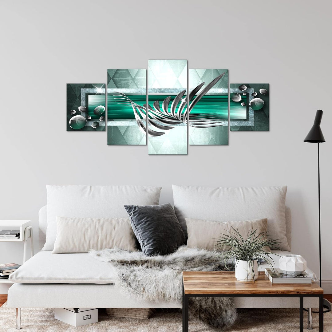 Runa Art Wandbilder Abstrakt 5 Teilig Bild auf Vlies Leinwand Deko Wohnzimmer Schlafzimmer 3D Effekt