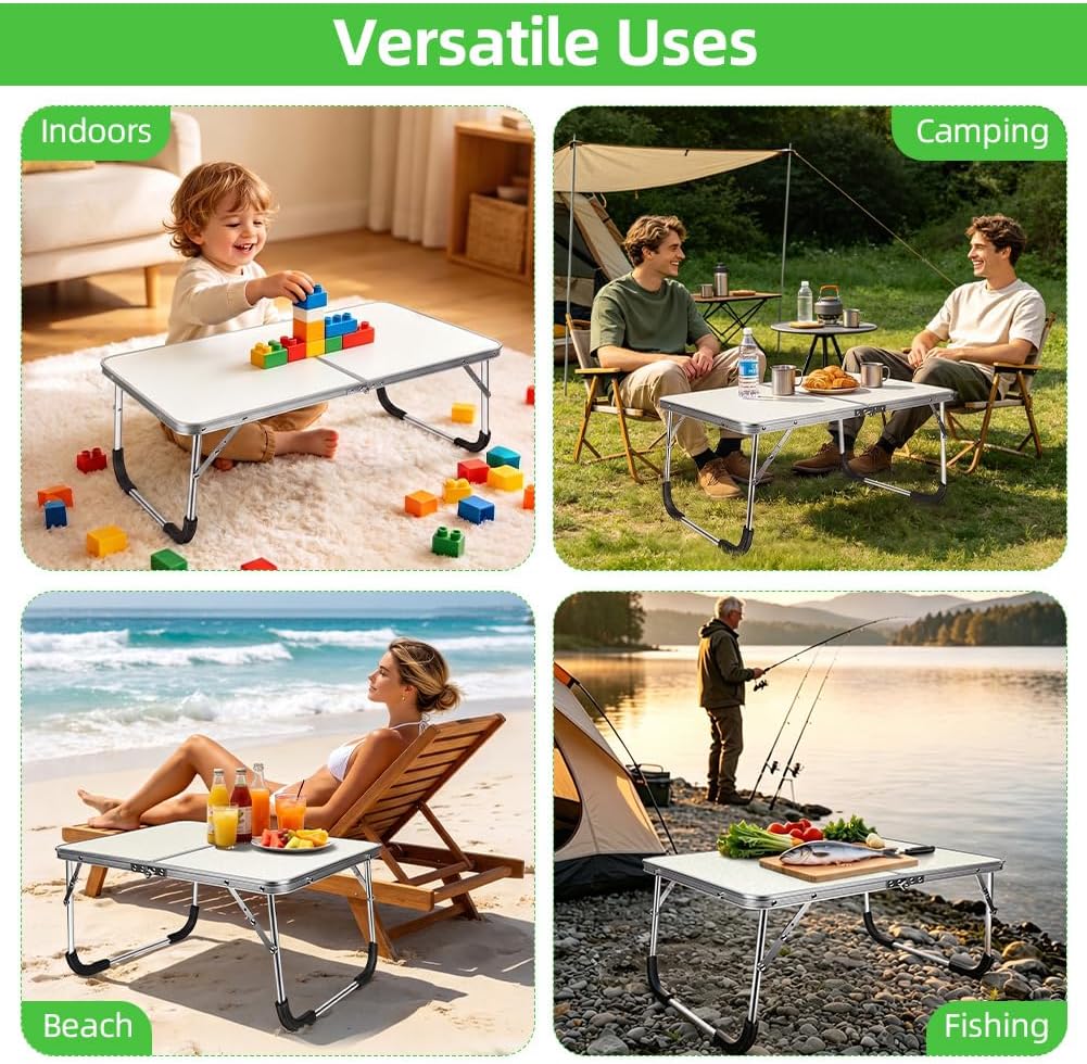Aomig Campingtisch Klappbar, Kleiner Klapptisch, Tapeziertisch Tragbar Multifunktionstisch, Frühstüc