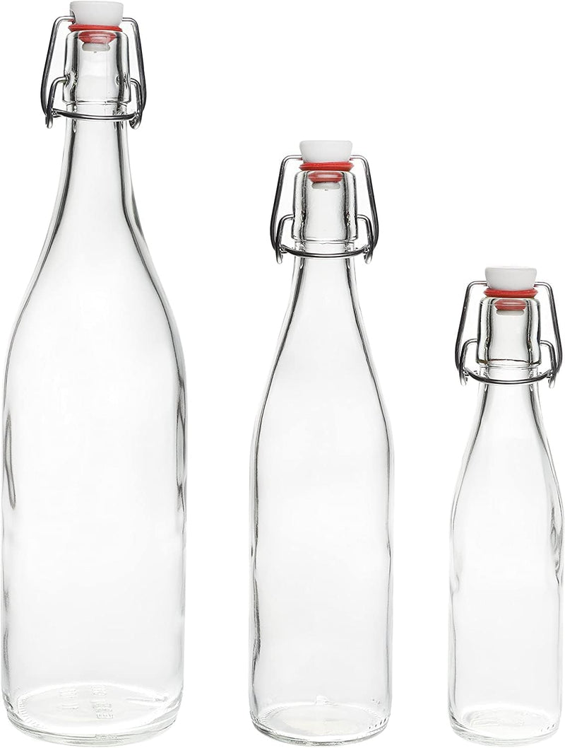 12 Stück 250 ml Bügelflaschen Bügelflasche Glasflasche mit Bügelverschluss Drahtbügel Flasche Bügelv