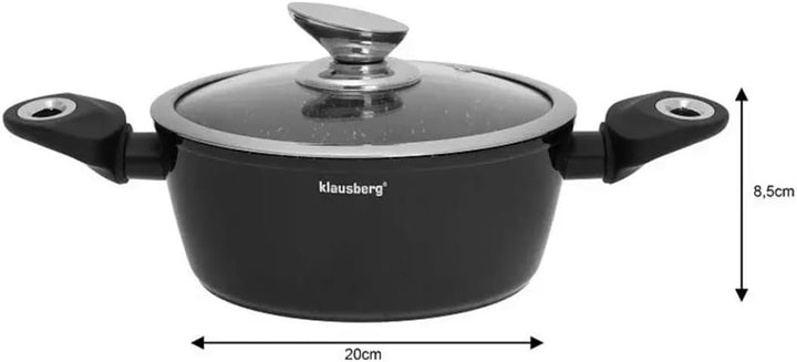Klausberg 15-TLG Kochtopfset Topfset Granitbeschichtung MARMO KB-7322