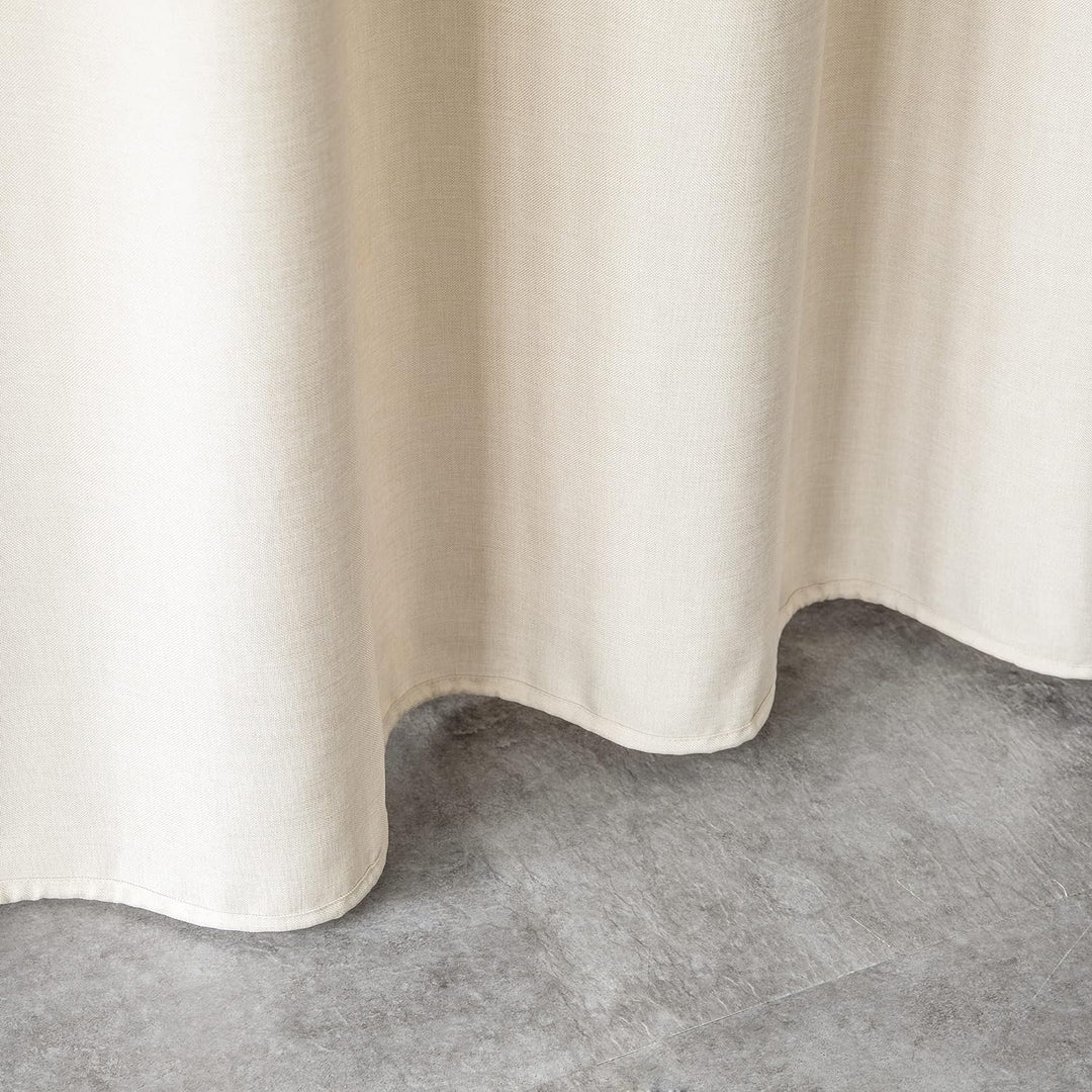 Premium Duschvorhang Leinen Stoff Textil 240x200cm Wasserdicht Anti-Schimmel für Badezimmer Hellblau