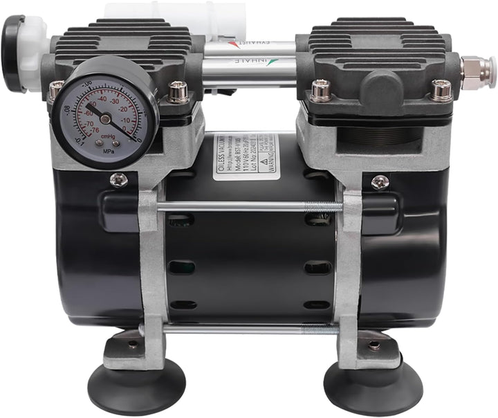 VonVVer Airbrush Kompressor - Vakuumpumpe 48dB Airbrushkompressor 2 Zylinder ölfrei Druckluft Kompre