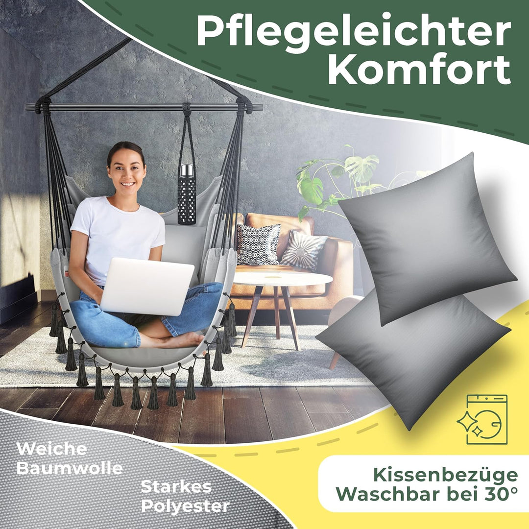 KESSER® Hängesessel Safari XXL Hängestuhl für Erwachsene & Kinder Hängematte bis 150 kg Hängesitz Au