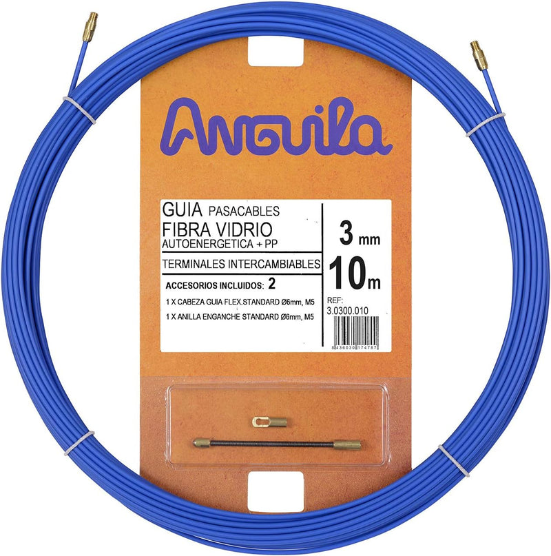 Anguila | Guía Pasacables | Fibra de Vidrio Reforzada + Propileno | Terminales Intercambiables | Col