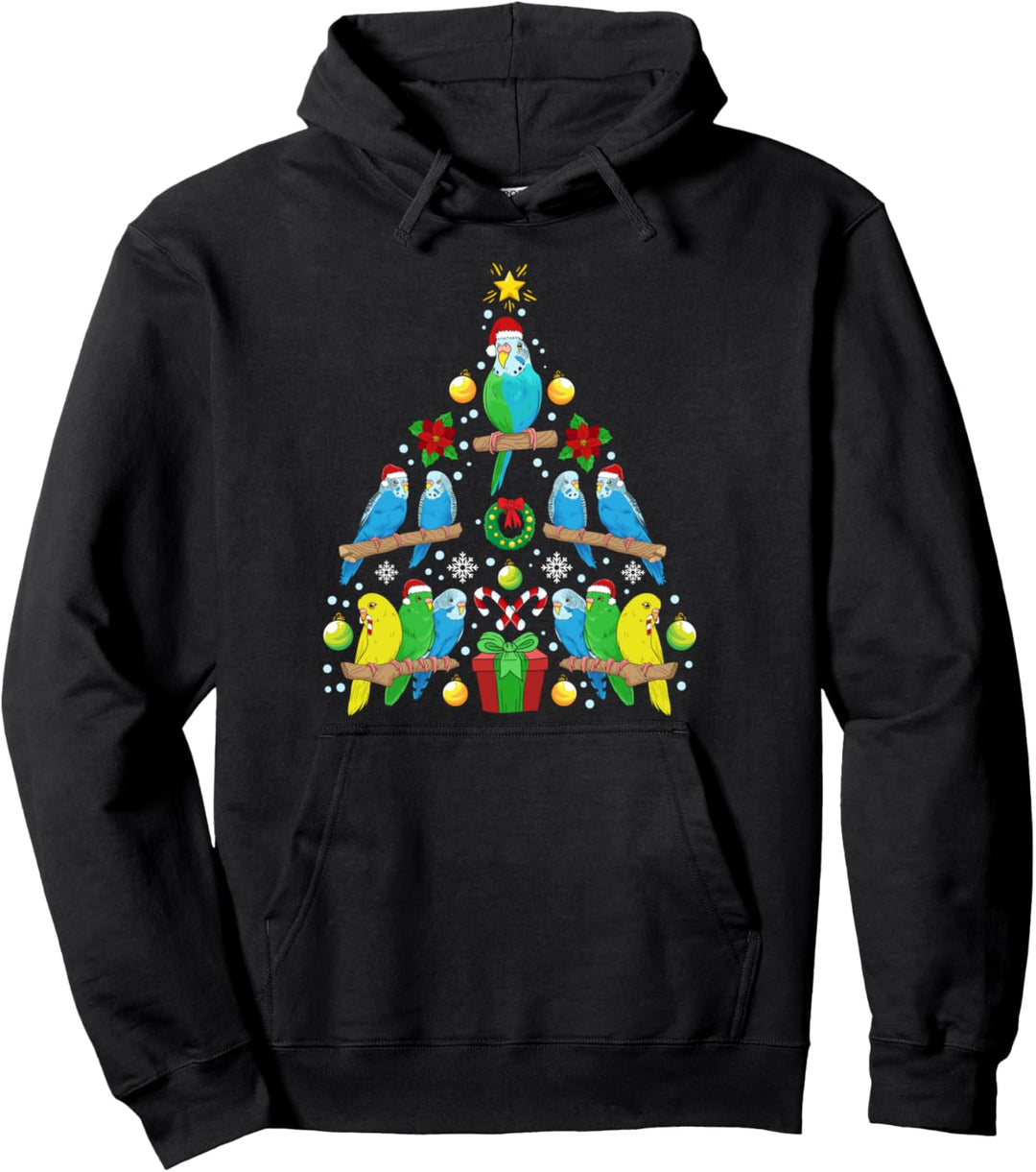 Wellensittich Weihnachtsbaum Vogel Weihnachten Geschenk Pullover Hoodie