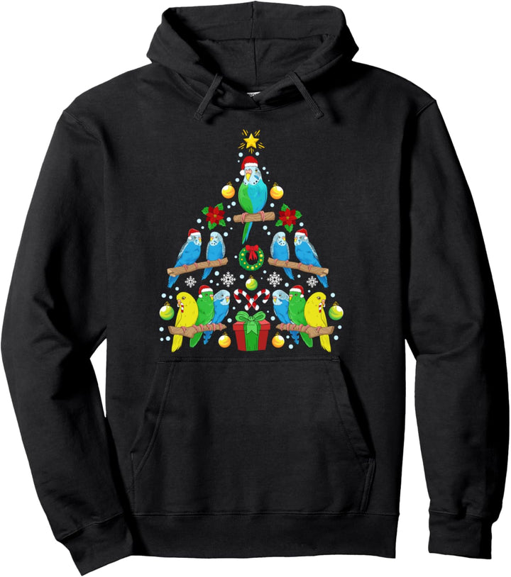 Wellensittich Weihnachtsbaum Vogel Weihnachten Geschenk Pullover Hoodie