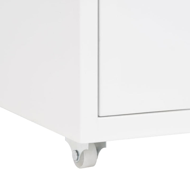 Myheimly Aktenschrank 5 Schubladen mit Rollen Weiss 28x41x69cm Aktenschrank mit Rollen Rollcontainer