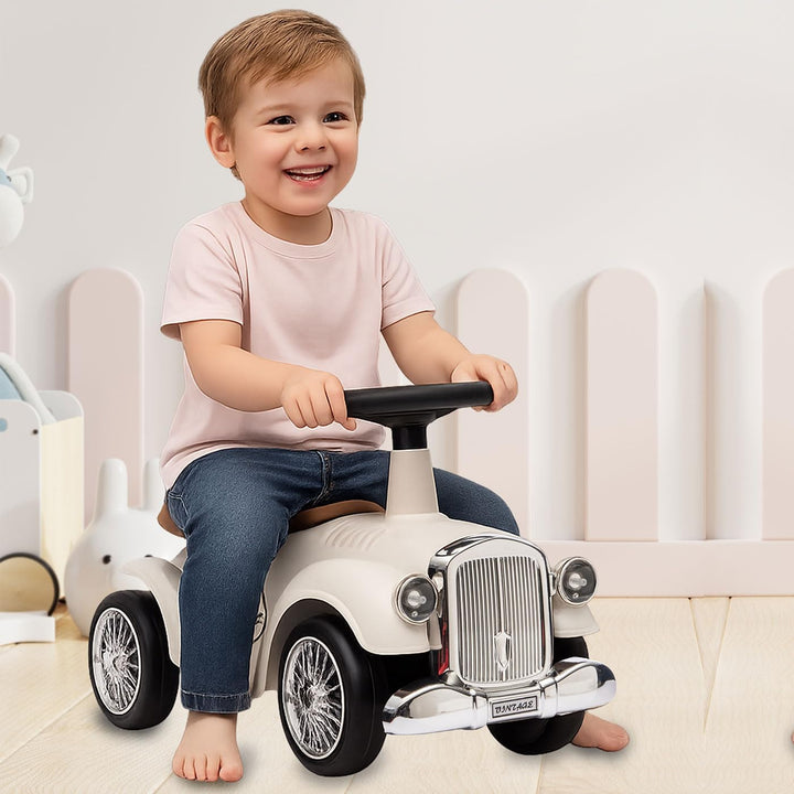 JAMARA 464010 Rutscher Classic Car-Kofferraum unter der Sitzfläche, Flüsterreifen, Scheinwerferattra