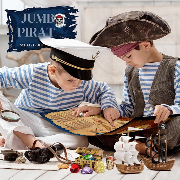 Gross Schatzkiste Ausgrabungsset für Kinder - Ausgraben Piraten Schmucksteine, Goldmünzen - Schatztr