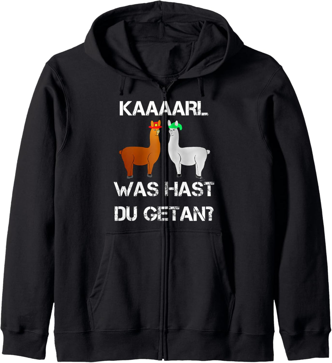 Lamas mit Hüten Karl was hast du getan ? lustiges Lama Kapuzenjacke