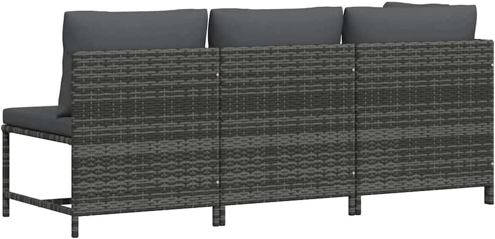 vidaXL Gartenmöbel 3-TLG. mit Kissen Mittelsofa Ecksofa Sofa Lounge Gartenset Gartensofa Garten Garn