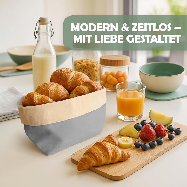 Brotkorb [STOFF] Brötchenkorb stoff | Brotbeutel aufbewahrung frischhalten | Brotkörbchen | Frühstüc