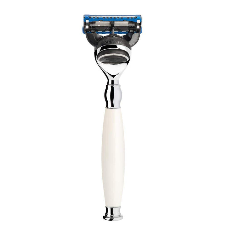 MÜHLE Nassrasierer - Sophist Serie - kompatibel mit Gillette-Klingen - Porzellan weiss