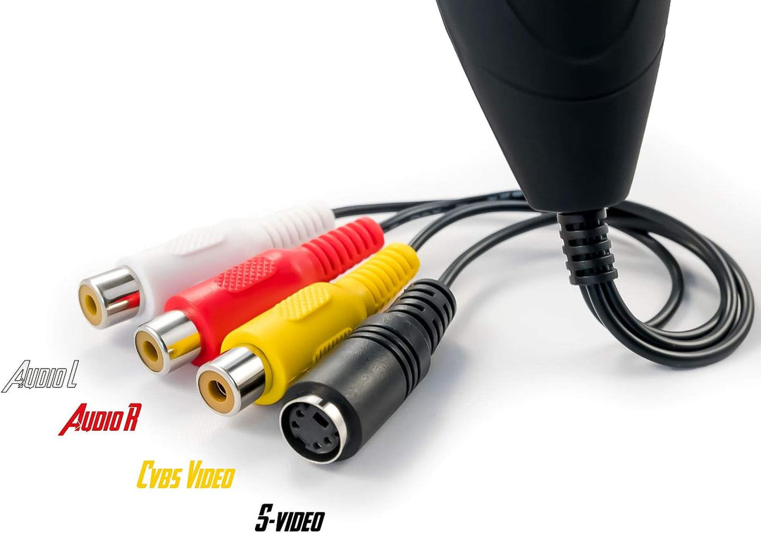 TechSide VHS Analog-Digital-Konverter + Scart-Adapter | Neue Version 2024 | Windows 11 + Neue Softwa