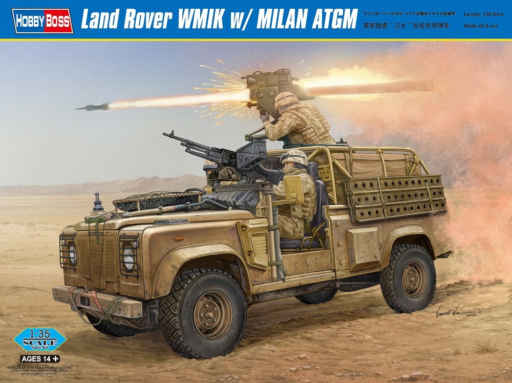 Hobby Boss 82447 Modellbausatz Land Rover WMIK w/MILAN ATGM, Mittel