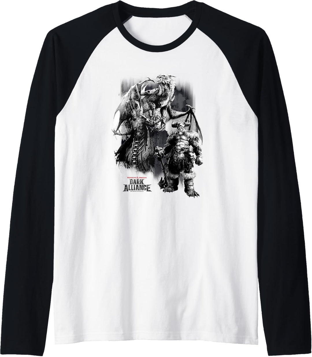 Dungeons &amp; Dragons Group Shot Dark Alliance Black &amp; White Raglan