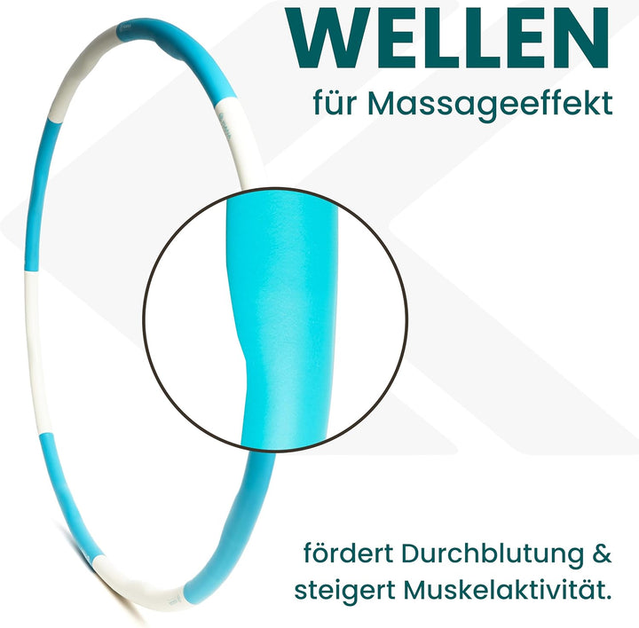 KIANA SPORTS® Hula Hoop Reifen Erwachsene inkl. Tasche und Übungsplan [1,2 kg] - Stabiler Hoola Hoop