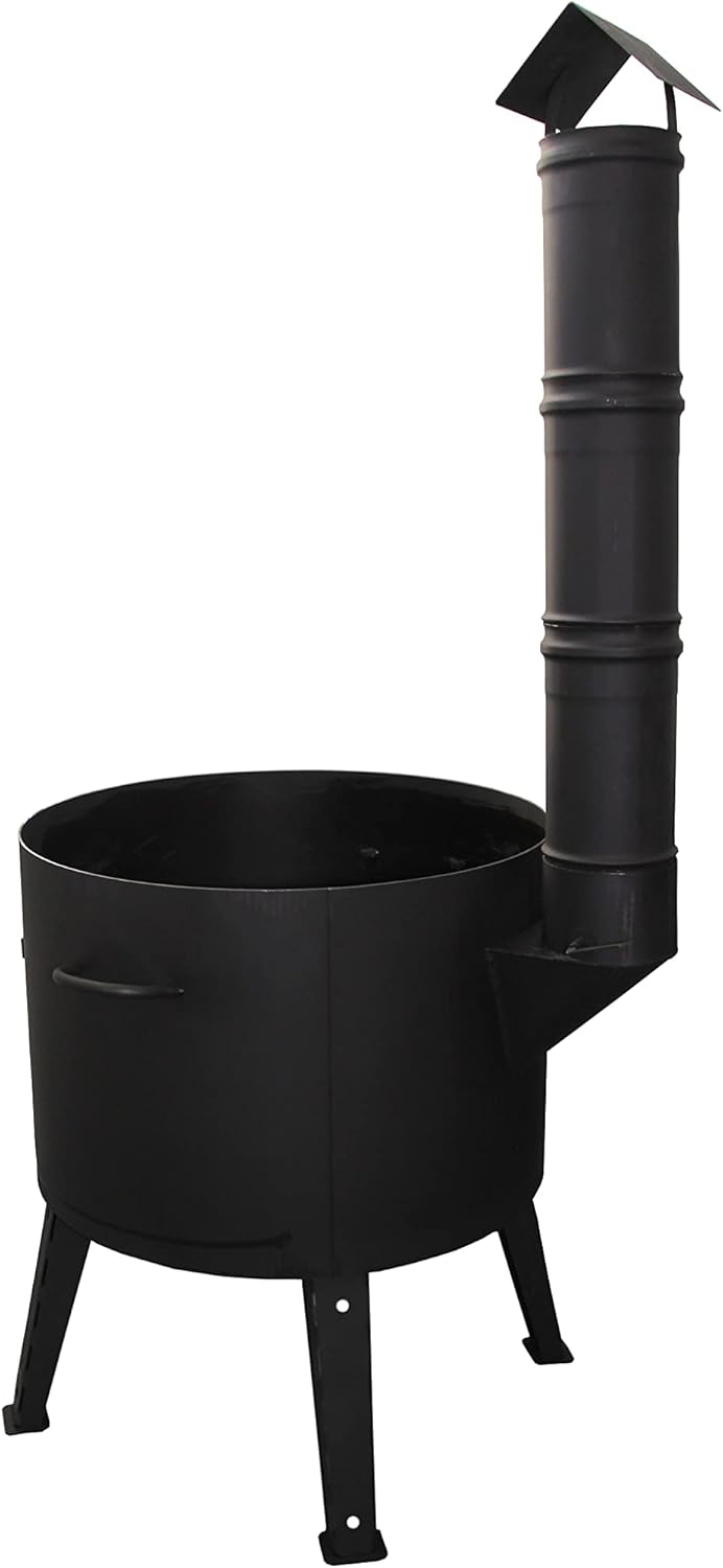 Utschak mit Abzugs-Rohr, Durchmesser: 50cm Feldküche, Gulaschkessel Feuerkessel Feuer-Ofen Outdoor f