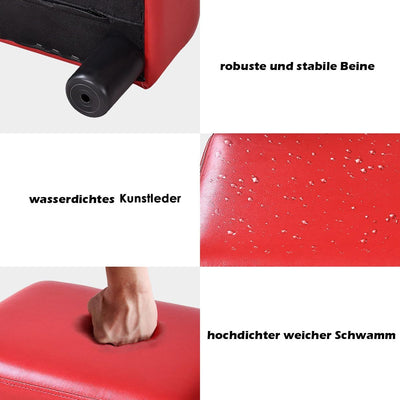 COSTWAY Kleiner Fusshocker, Hocker aus PU, rechteckiger Sitzhocker mit gepolstertem Sitz, Fussbank F