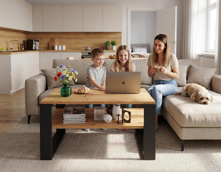 möbelkap Couchtisch 91×51 cm – Wohnzimmertisch aus Holzwerkstoff, Stabiler & moderner Kaffeetisch mi