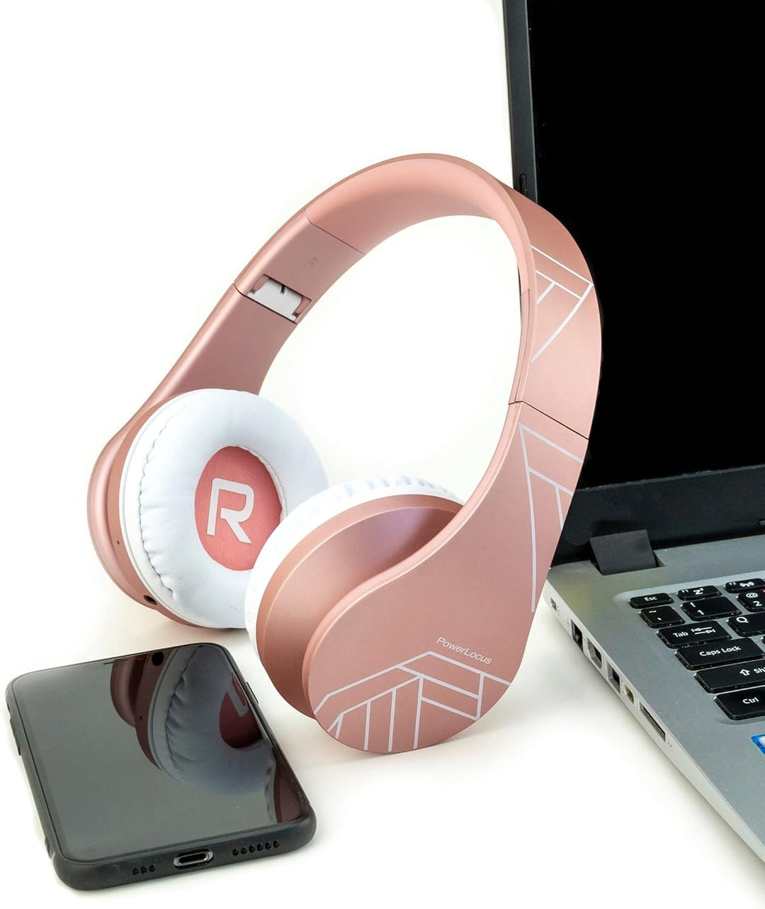 PowerLocus Kabellose Kopfhörer Over Ear, Kopfhörer Bluetooth mit Mikrofon, Faltbar, weiche Ohrpolste