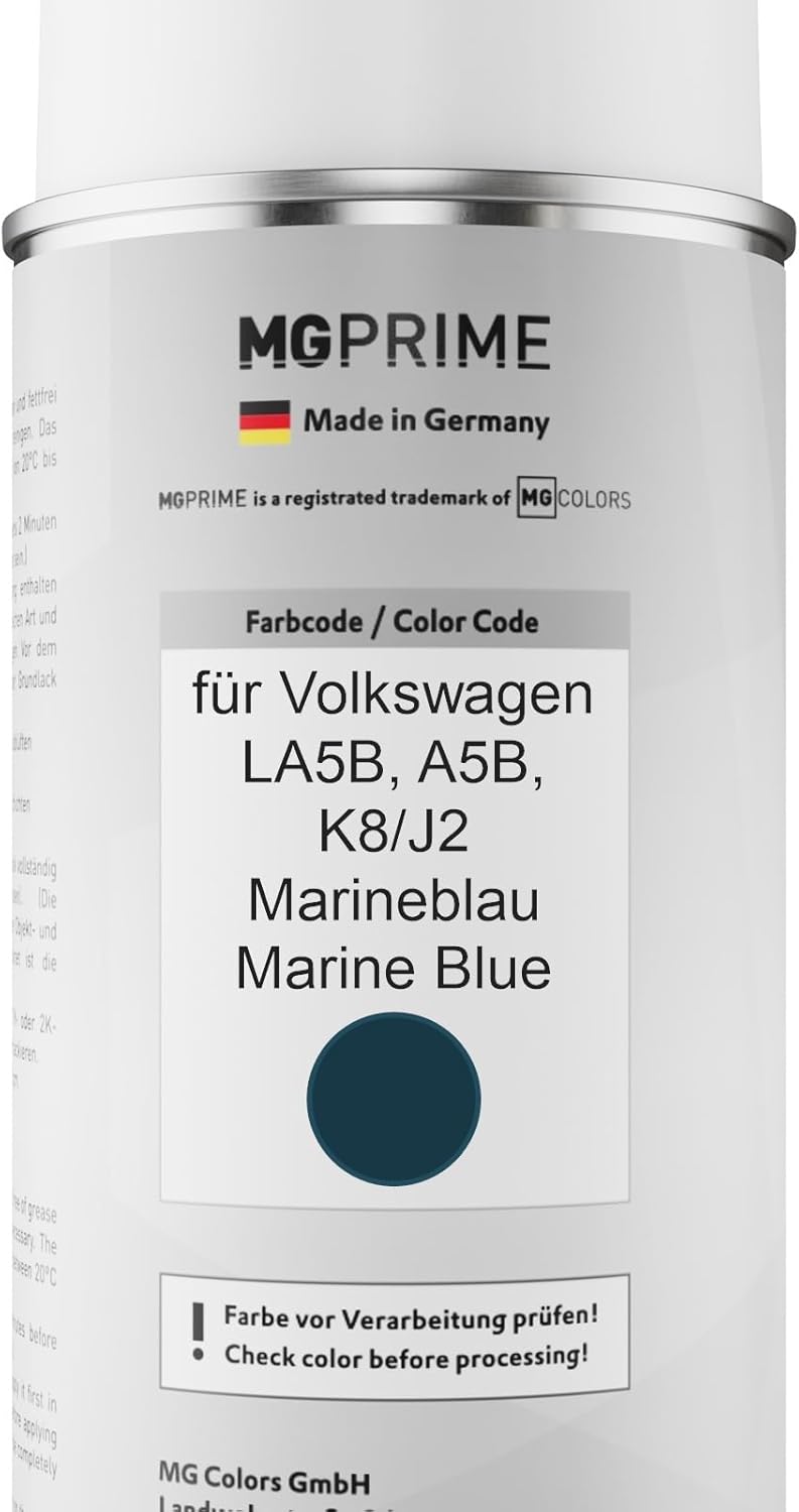 MG PRIME Autolack Sprühdosen Set für Volkswagen VW LA5B / A5B / K8/J2 Marineblau/Marine Blue Basisla