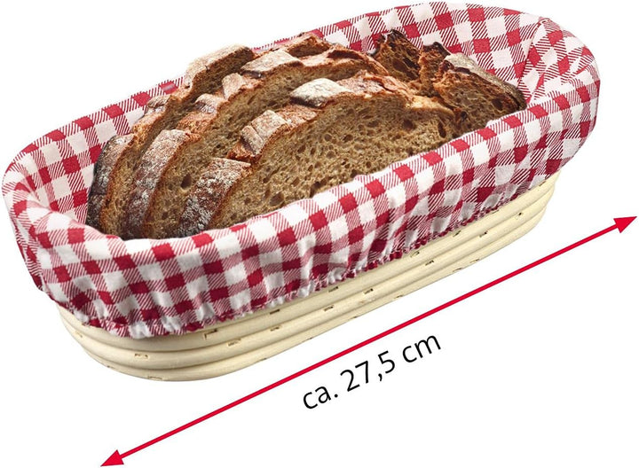 Westmark Bezug für Gärkörbchen, Für ovale Körbchen, 27,5 x 14 cm, Baumwolle, Kariert, 3203226K Klein