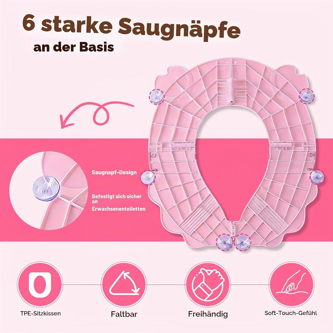 auvstar FaltbarerToilettensitz für Kinder,Lernkissen mit Saugnäpfen für Toilettensitz,Reise Klappbar