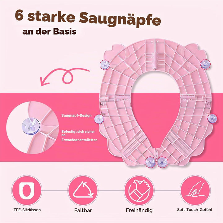 auvstar FaltbarerToilettensitz für Kinder,Lernkissen mit Saugnäpfen für Toilettensitz,Reise Klappbar