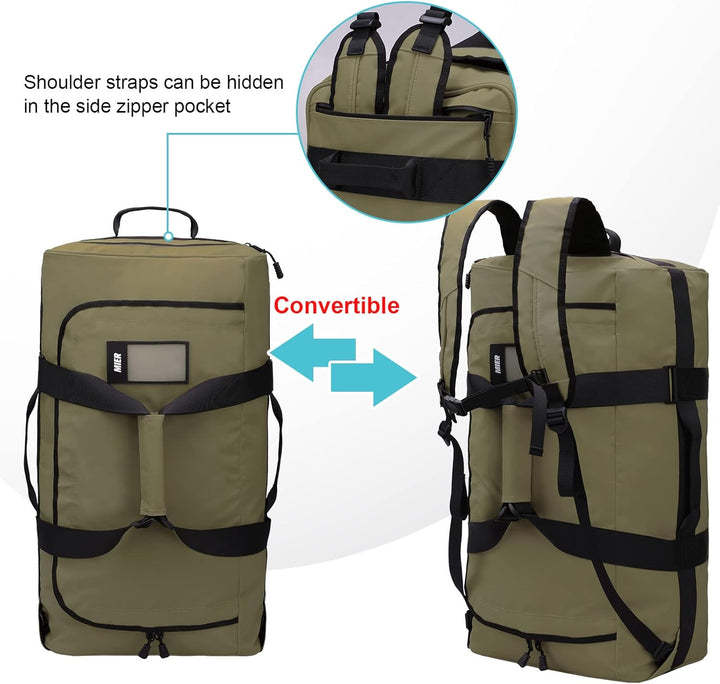 MIER Sporttasche Herren Wasserresistente Reisetasche gross Heavy Duty Convertible Sportrucksack mit