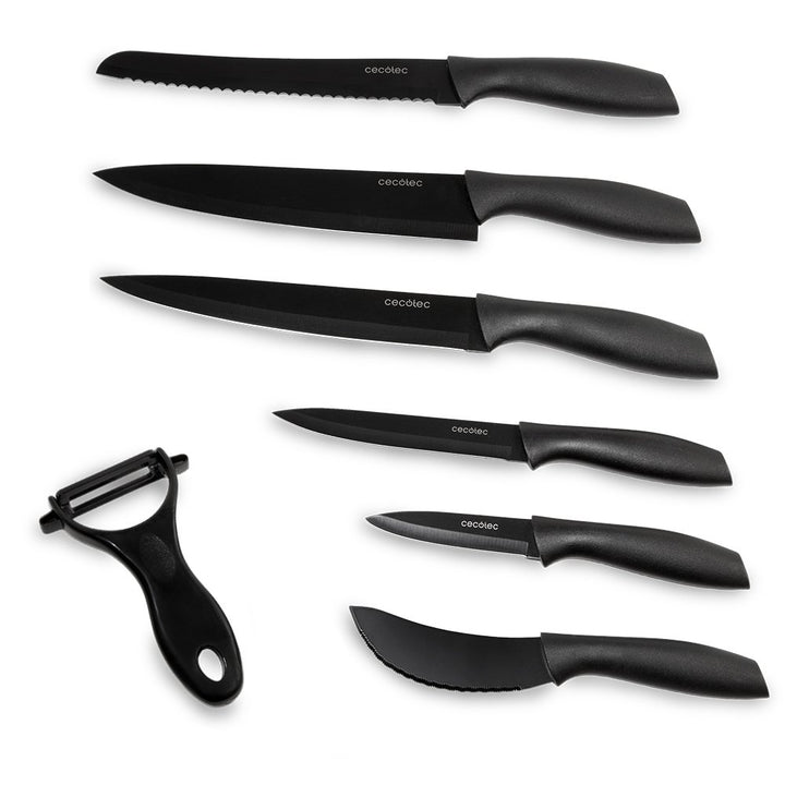 Cecotec Professionelles 7-Messer-Set Titanium Messerset. Profi-Messerset 7 Stück, 2 mm