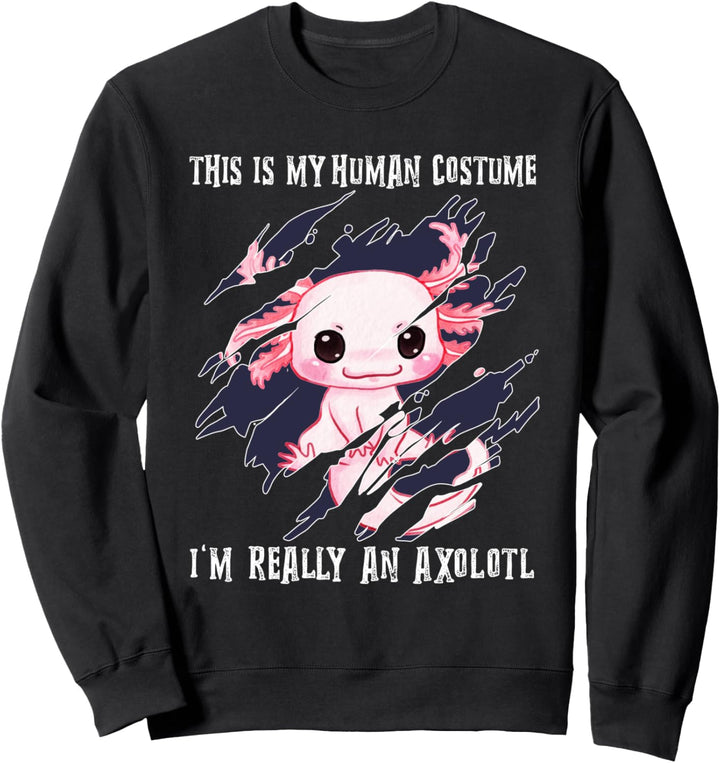 Halloween Axolotl Kostüm Verkleidung Kawaii Tier Kunst Sweatshirt