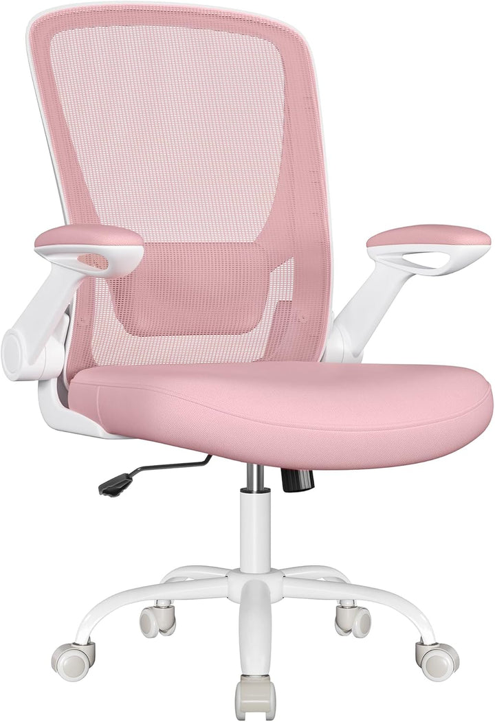 SONGMICS Bürostuhl, Schreibtischstuhl, Drehstuhl mit Netzbespannung, ergonomisch, gepolsterte Lenden