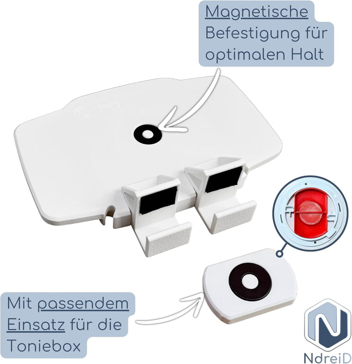 Toniebox 2.0 Betthalterung – Halter für Kinderbett | Modular mit Ablage für Tonies | Passt für alle