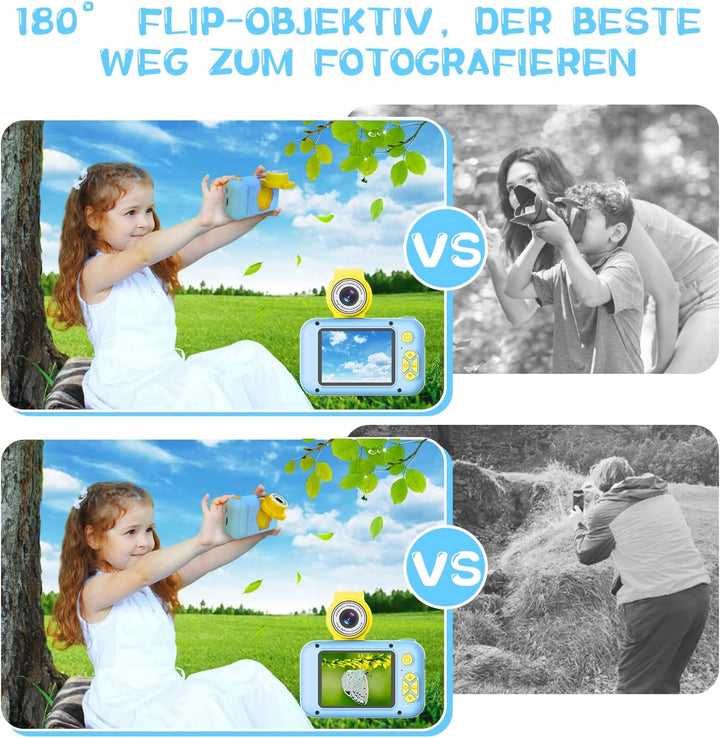 KinderKamera,ARNSSIEN Kinder Kamera,Selfie ,Geschenk für3 4 5 6 7 8 9 10Jahre Mädchen und Junge,2.4i