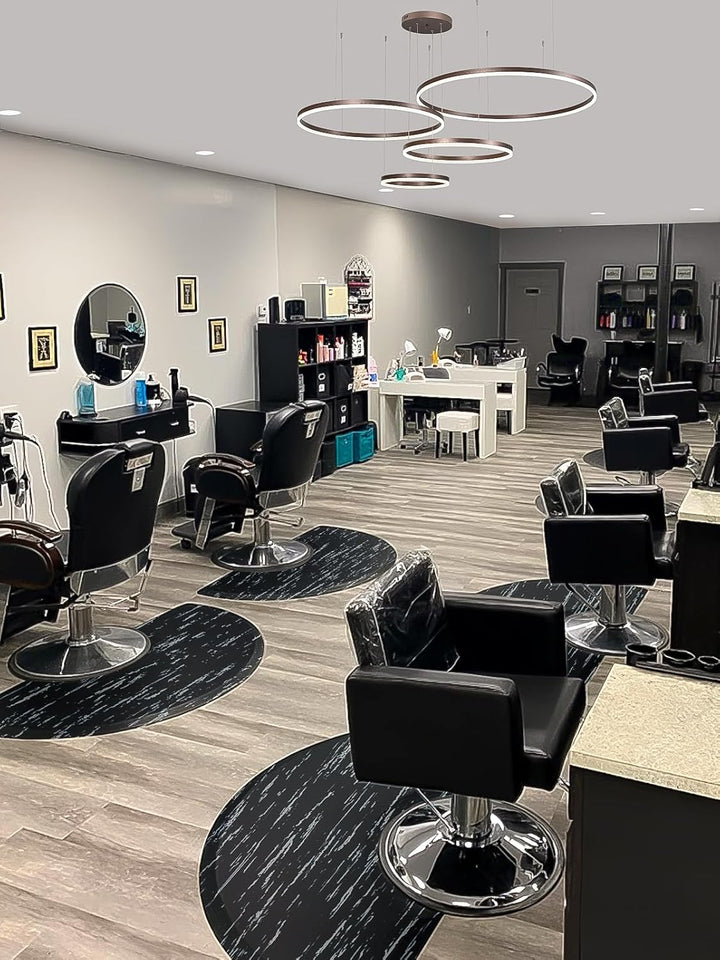 3 Fuss x 5 Fuss Salonmatte, Kalolary Marmorierung Anti Ermüdungs Salon Bodenmatte für Runde Stuhlbas