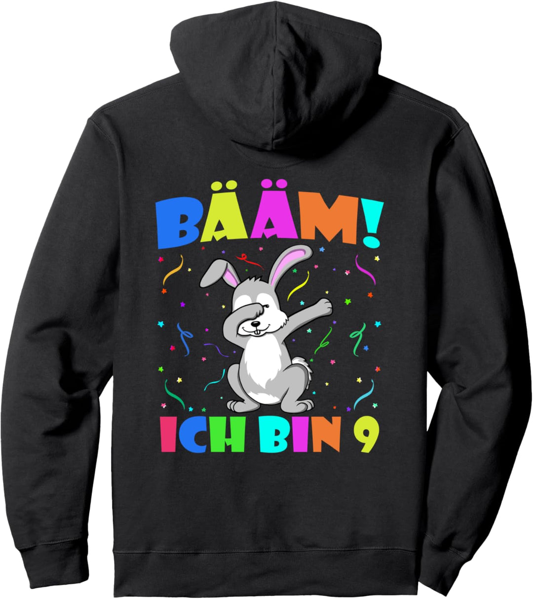 Dabbing Hase - Bääm Ich Bin 9 Mädchen Junge 9 Geburtstag Party Pullover Hoodie