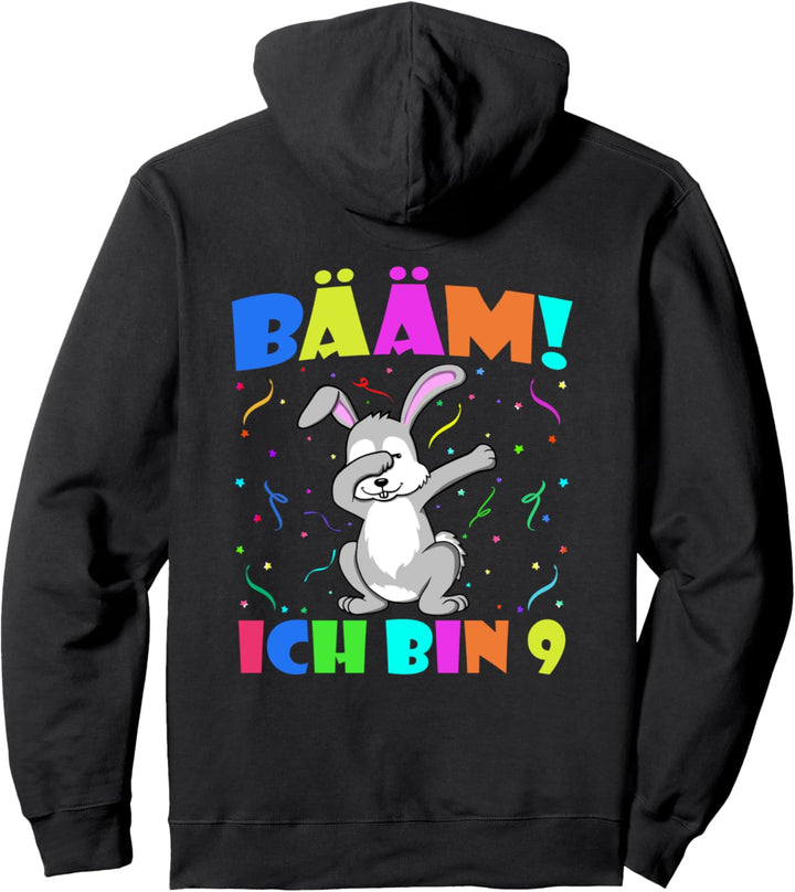 Dabbing Hase - Bääm Ich Bin 9 Mädchen Junge 9 Geburtstag Party Pullover Hoodie