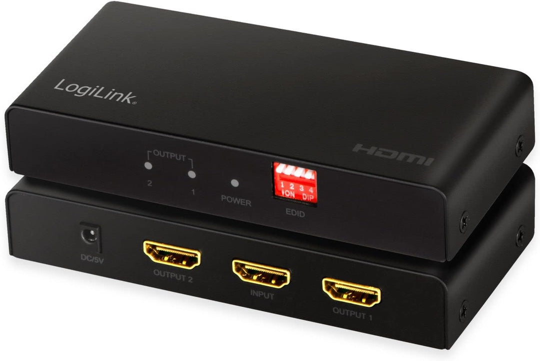 LogiLink HD0033 - HDMI-Splitter, 1x2-Port, 4K/60 Hz, Downscaler