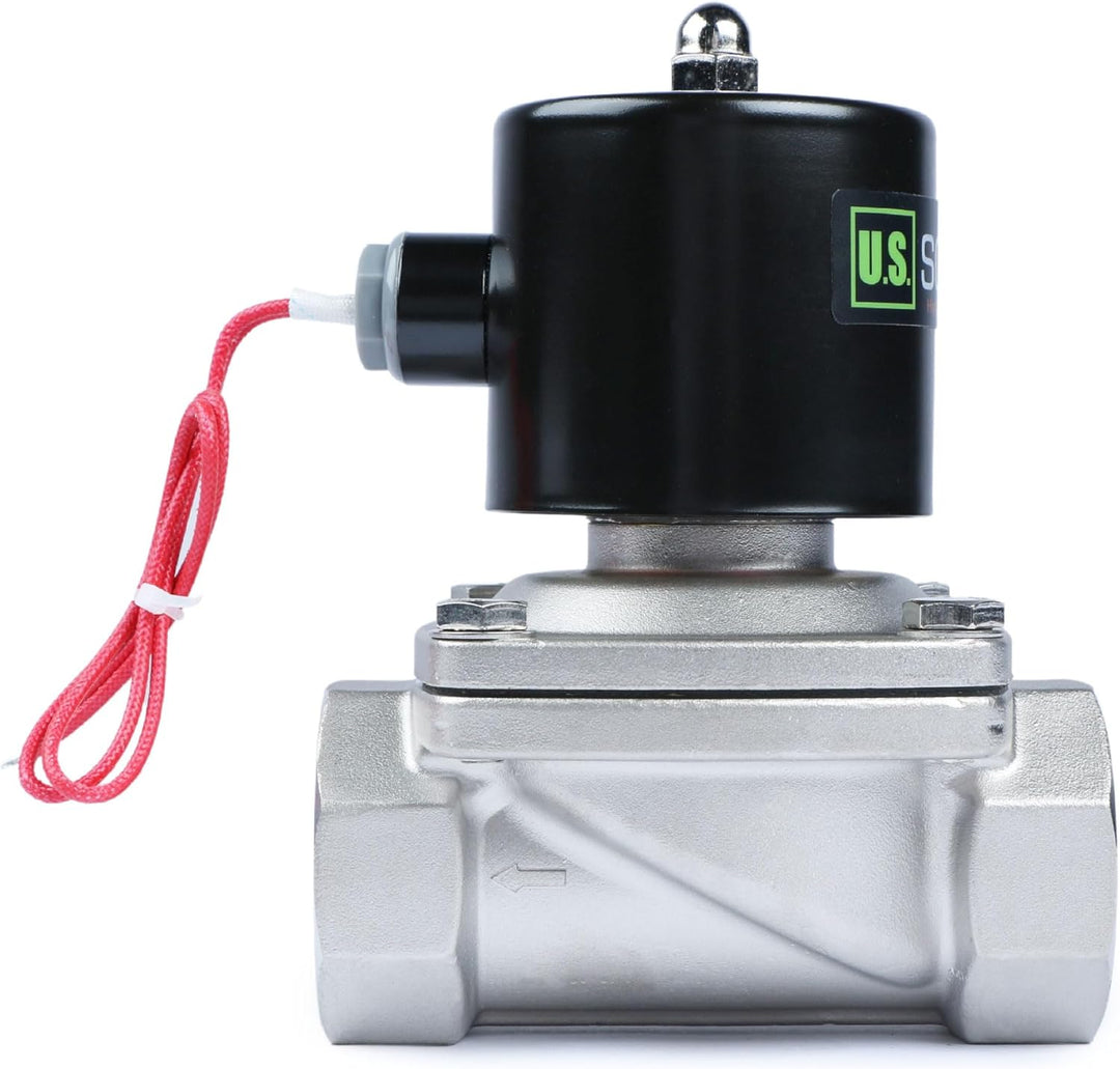 U.S. Solid 1-1/2" Edelstahl Elektrisch Magnetventil 12V DC stromlos geschlossen VITON Wasser Luft Öl