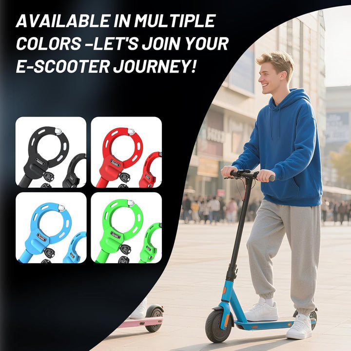Schloss für E Scooter 8mm,Handschellenschloss,Fahrradschloss Schlüssel,Silikonschutz Gegen Kratzer S