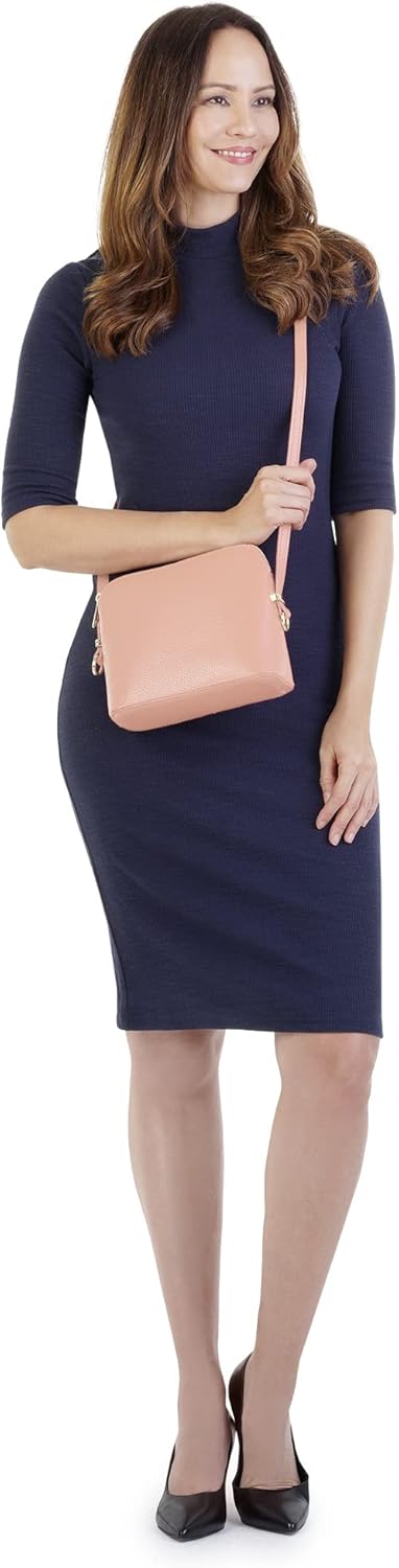 Cluty Umhängetasche echt Leder Damen - 021219 Rosa, Rosa