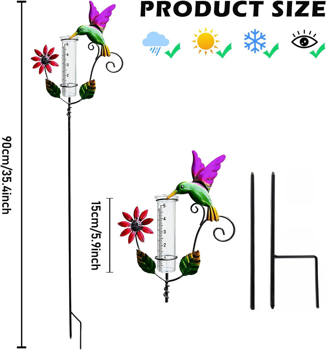 Regenmesser Für Garten,H 120CM Regenmesser Für Den Aussenbereich,Glas Niederschlagsmesser,Garten Nie