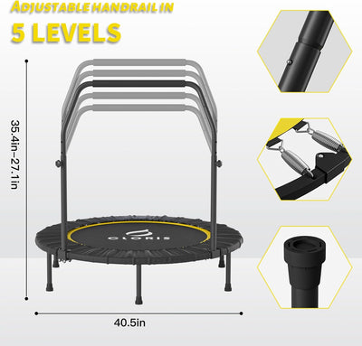 CLORIS 101,6 cm faltbares Fitness-Trampolin – maximale Belastung 400lb, Mini-Rebounder mit verstellb