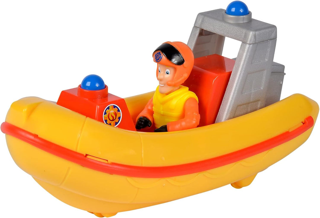 Simba Feuerwehrmann Sam Neptun Boot – Spielset mit Figur, Robustes Spielzeug für Kinder ab 3 Jahren,