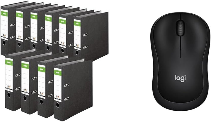 Original DINOR Ordner-Wolkenmarmor-Recycling - Made in Germany & Logitech M220 SILENT Kabellose Maus