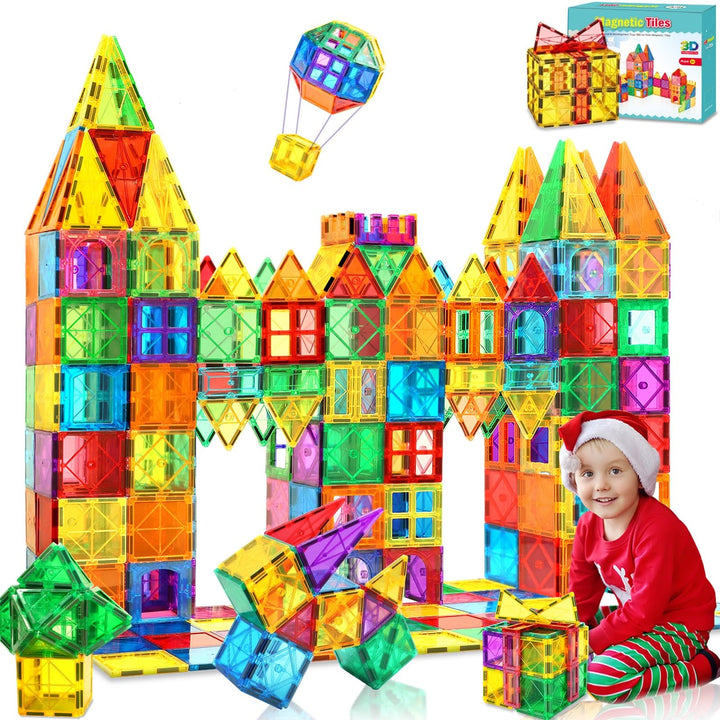 100pcs Magnetische Bausteine Spielzeug ab 3 Jahre Kinder, Magnetbausteine für 4-8 kinder, Montessori